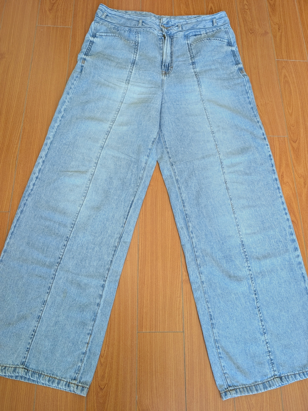 kenzie Light Blue Wide-Leg Denim Jeans